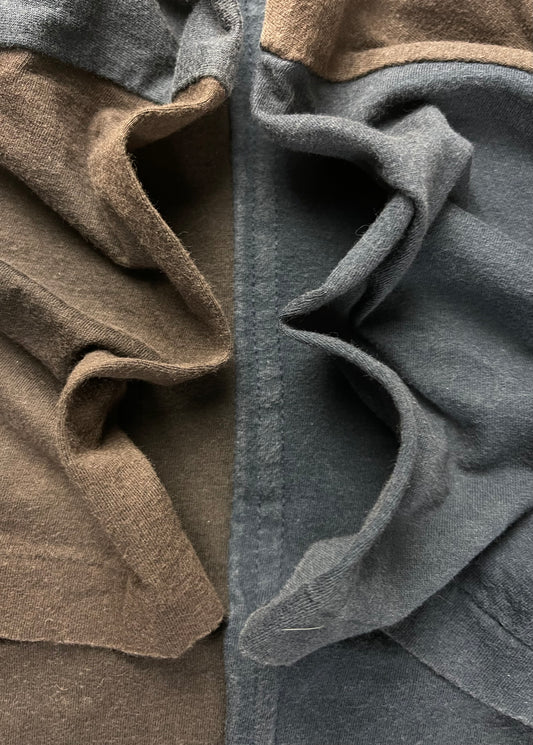 1990s Yohji Yamamoto ‘Regulation’ Faded Brown/Blue Split T-Shirt