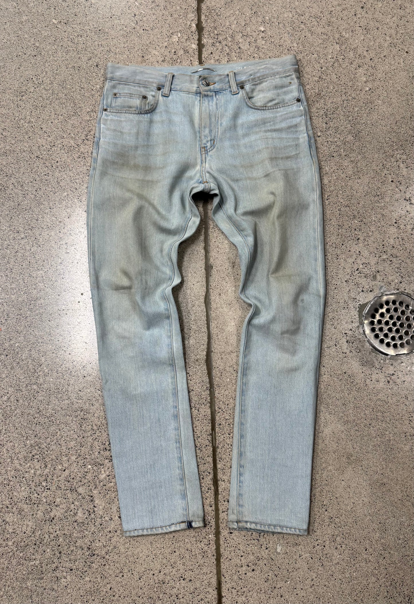 2013 Saint Laurent by Hedi Slimane ‘D02’ Light Wash ‘Dirty Blue’ Skinny Denim