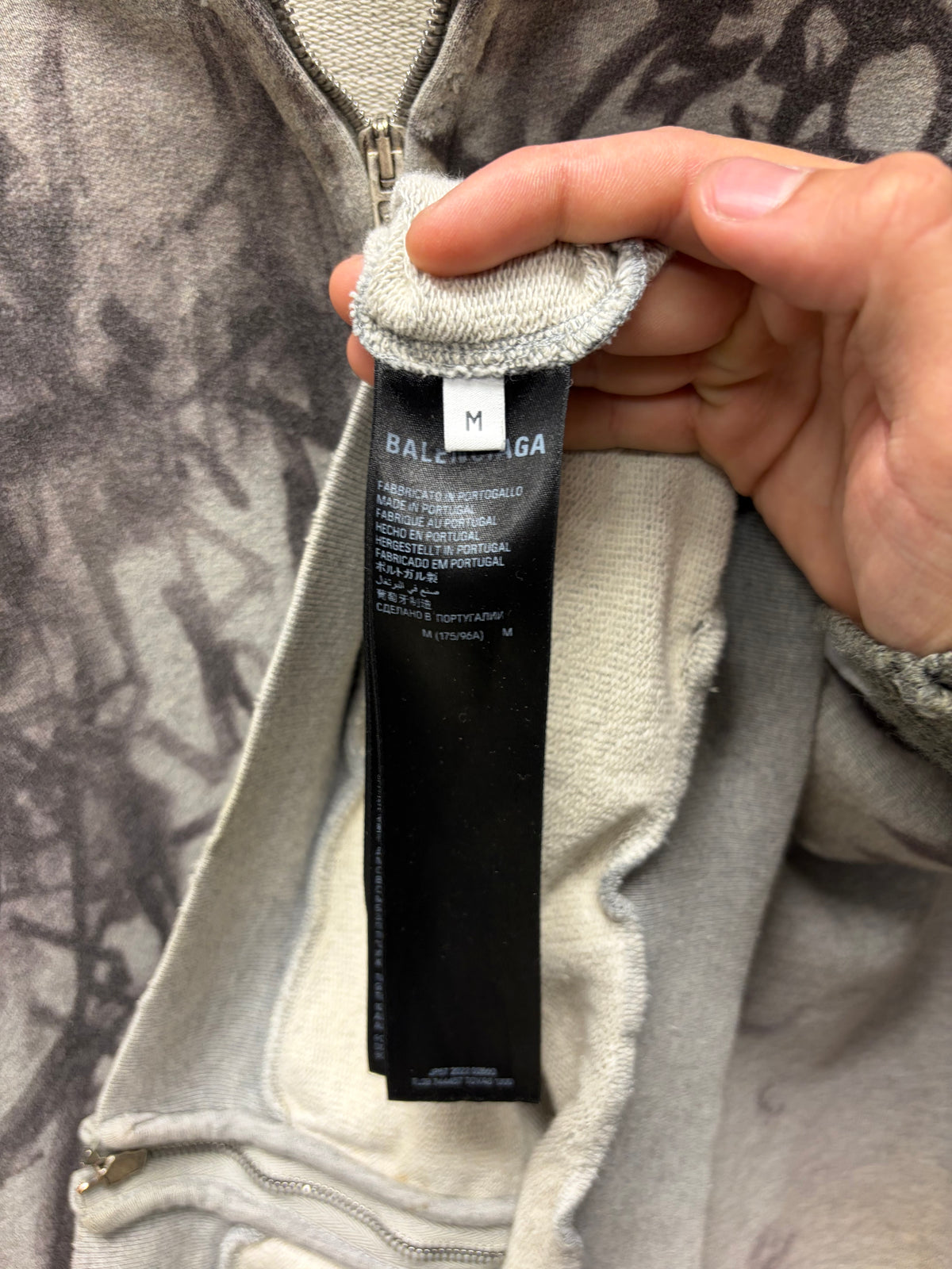SS2023 Balenciaga ‘Skater’ Grey Zip-Up Hoodie
