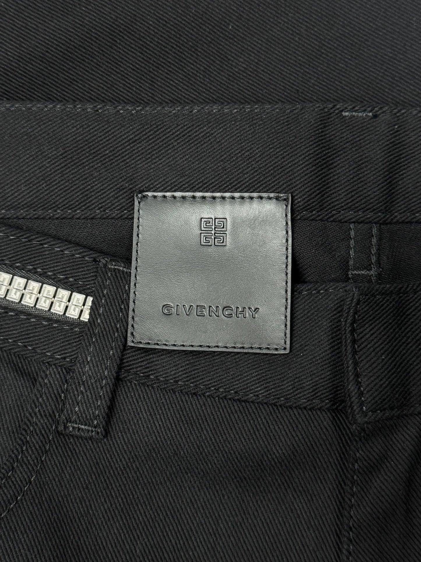 Givenchy ‘Silver Embellishment’ Waistband Studded Black Skinny Denim