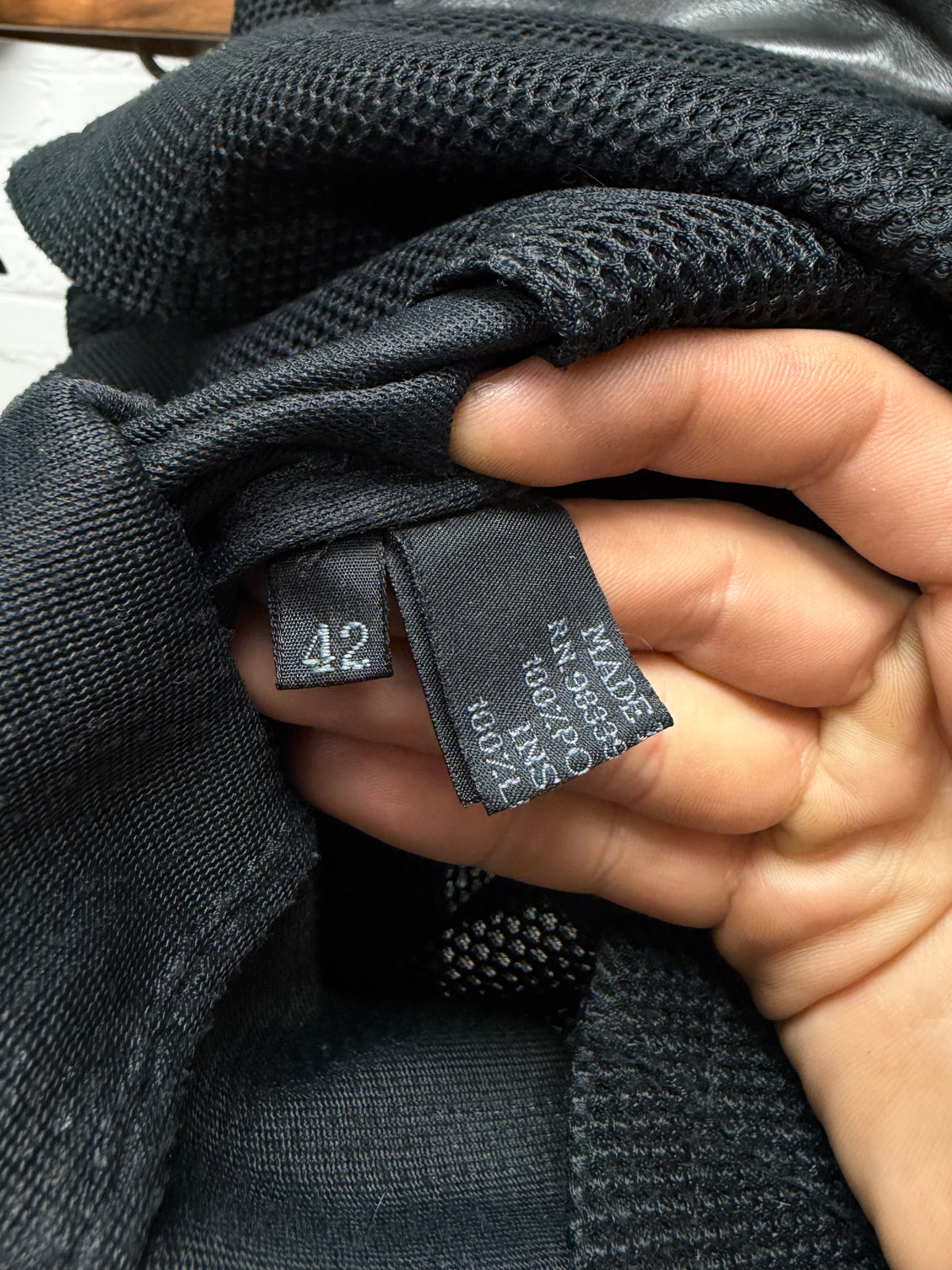 Prada Black Lambskin Leather/Mesh Hybrid Sport Jacket