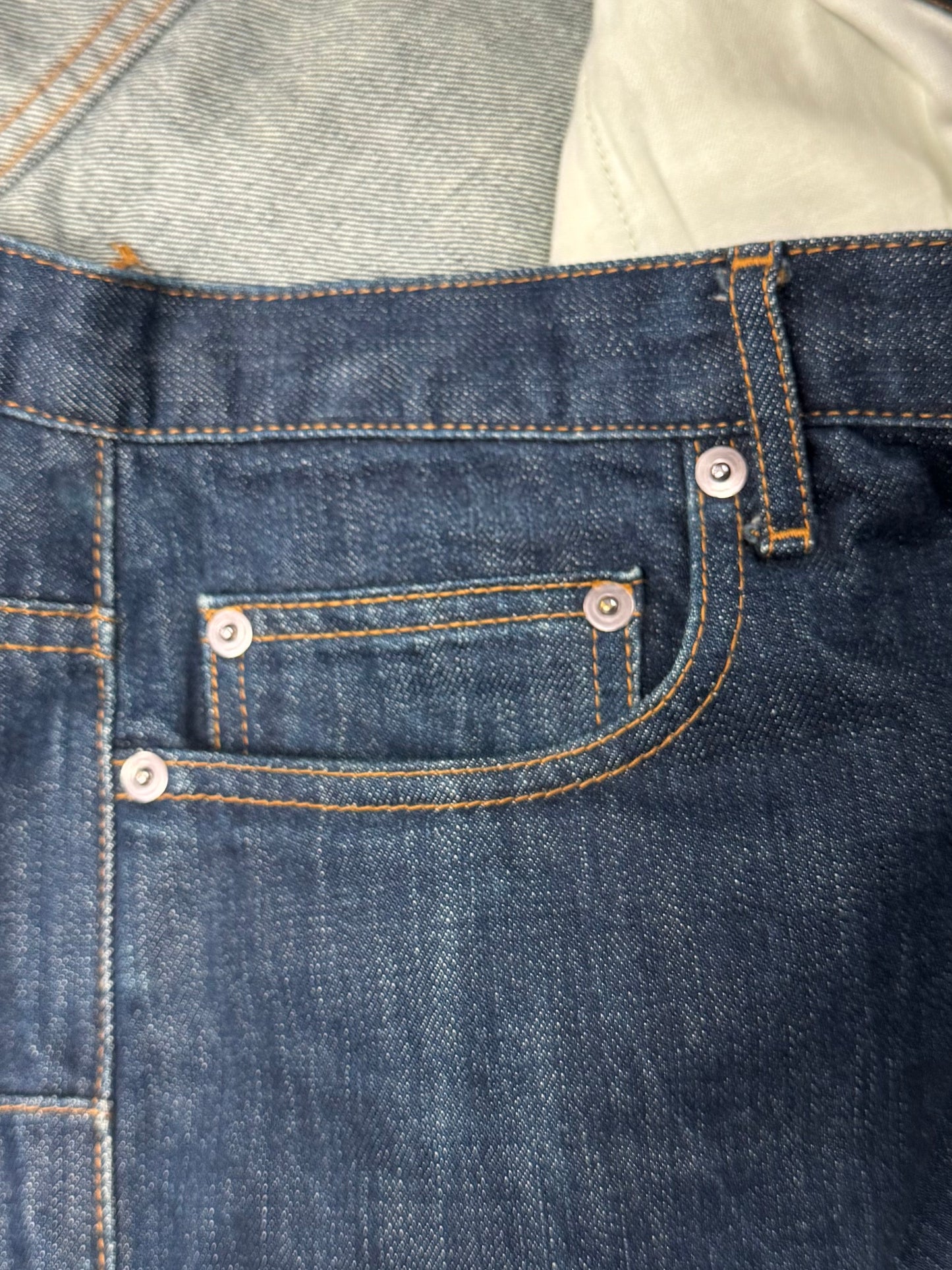 Dior Homme Raw Blue ‘Button Fly’ Skinny Denim
