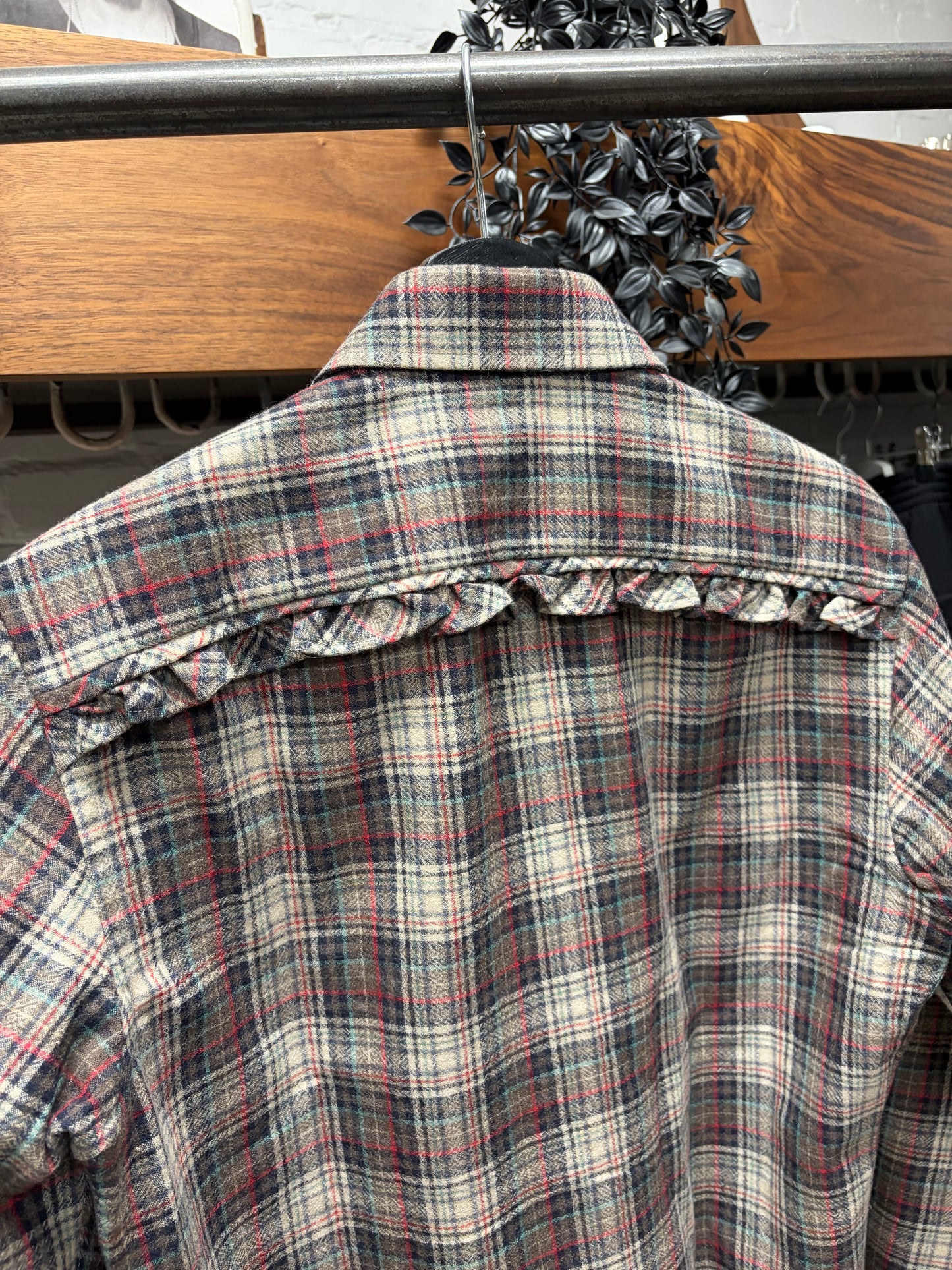 Gucci Plaid Western Shirt with Pleated ‘Ruffle’ Detailing