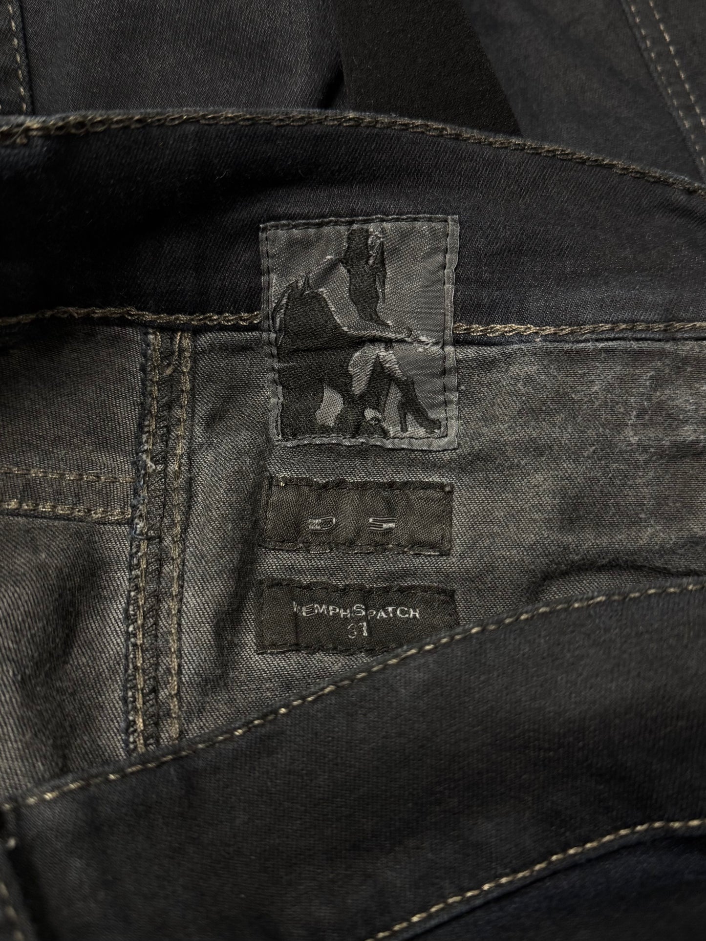 AW2014 Rick Owens ‘Memphis Patch’ Mineral Blue Skinny Denim