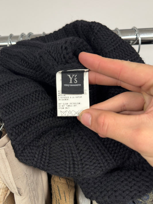Yohji Yamamoto Y’s ‘Brimmed’ Black Wool Beanie