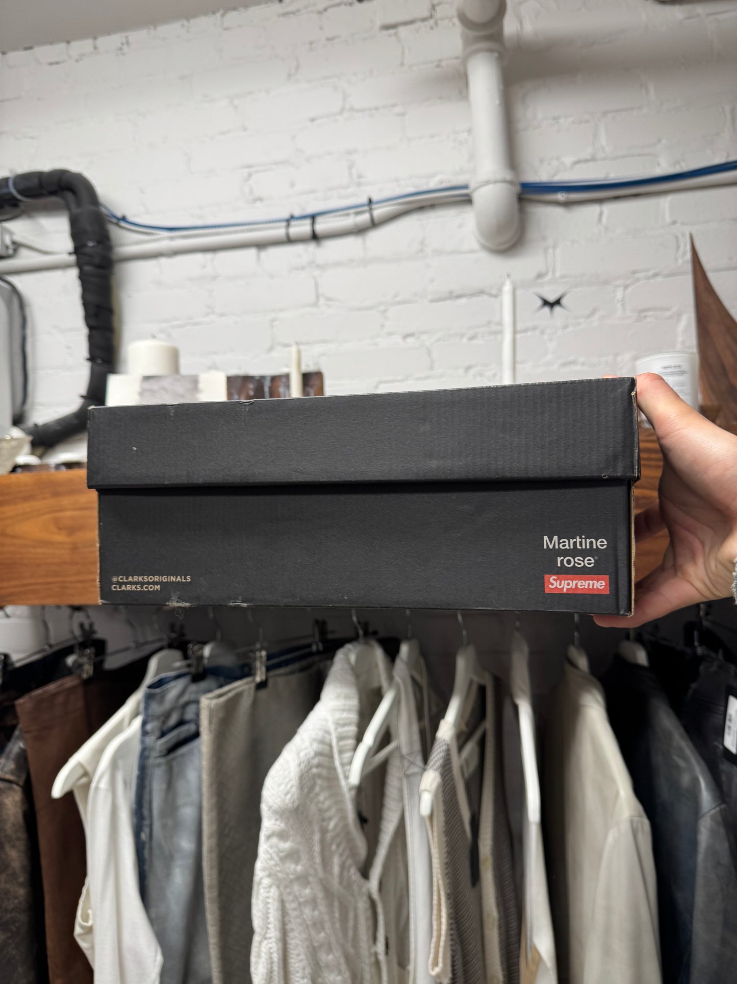 Supreme x Martine Rose Brown Leather Croc Print ‘Clarks’ Desert Trek Shoes
