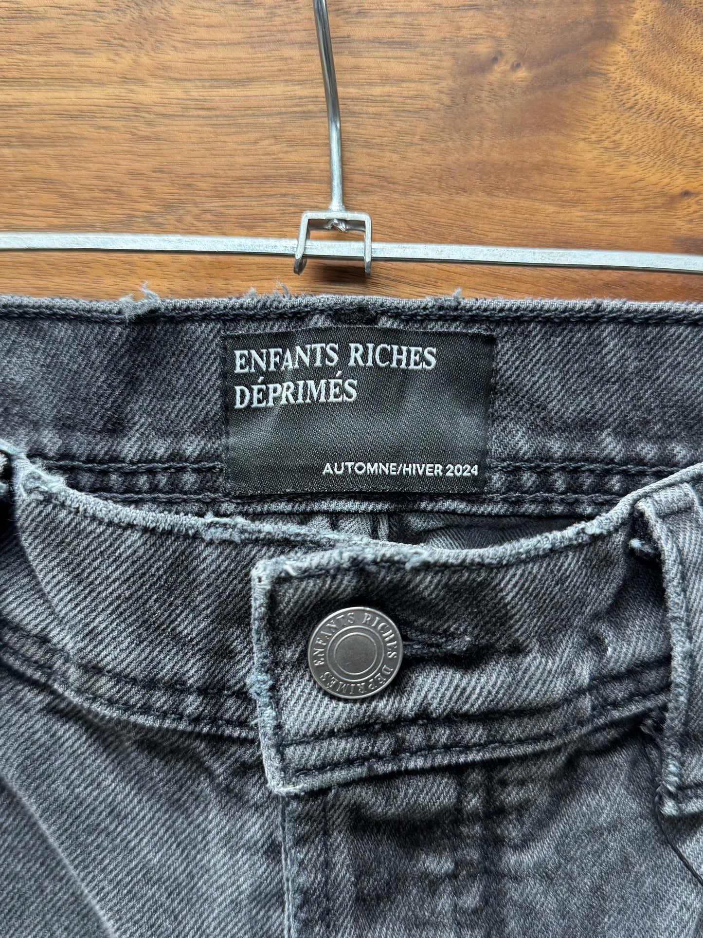 AW2024 Enfants Riches Deprimes Flared Black ‘Patch Repair’ Denim