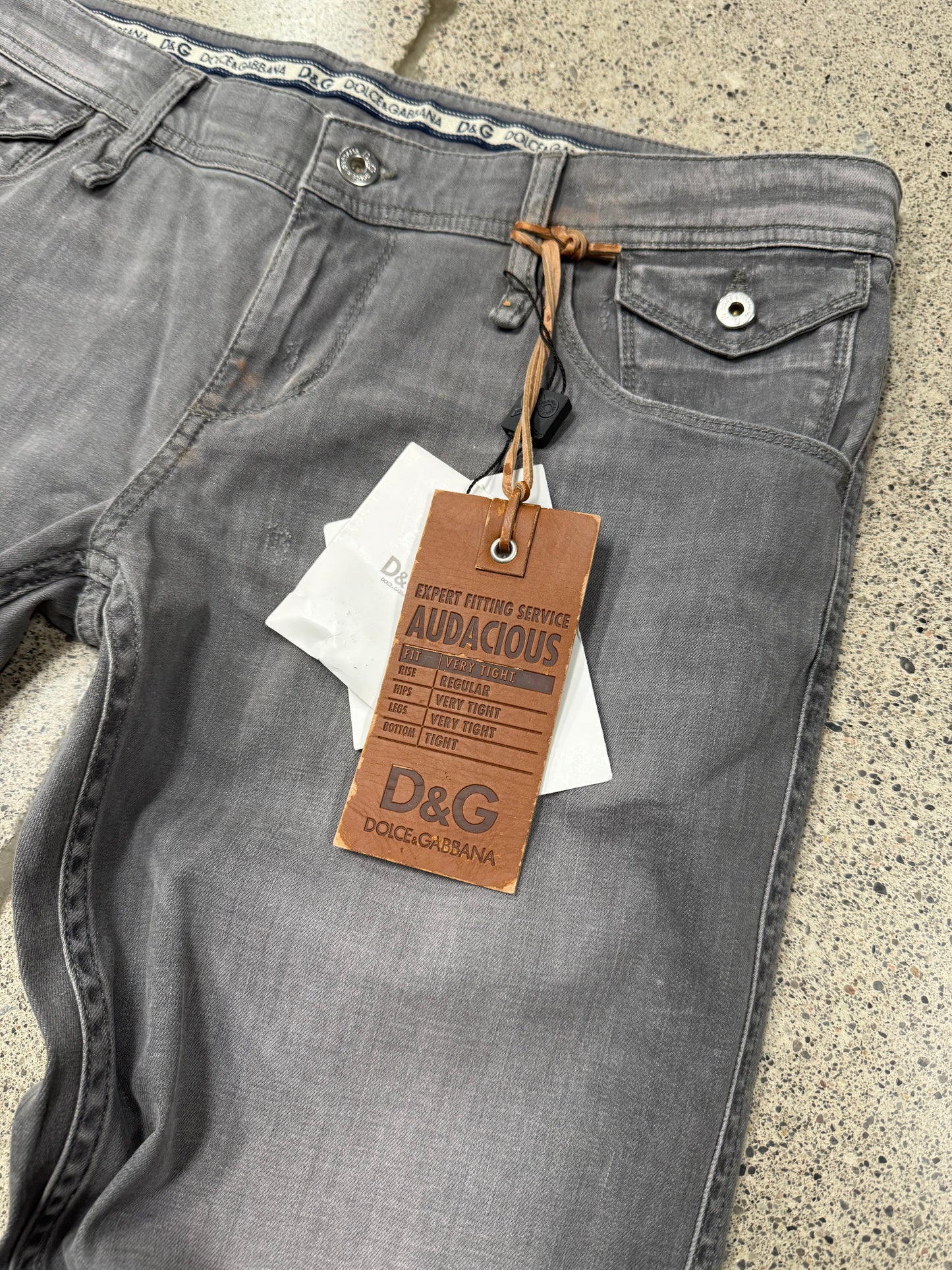 2000s Dolce & Gabbana Washed Grey Skinny Denim