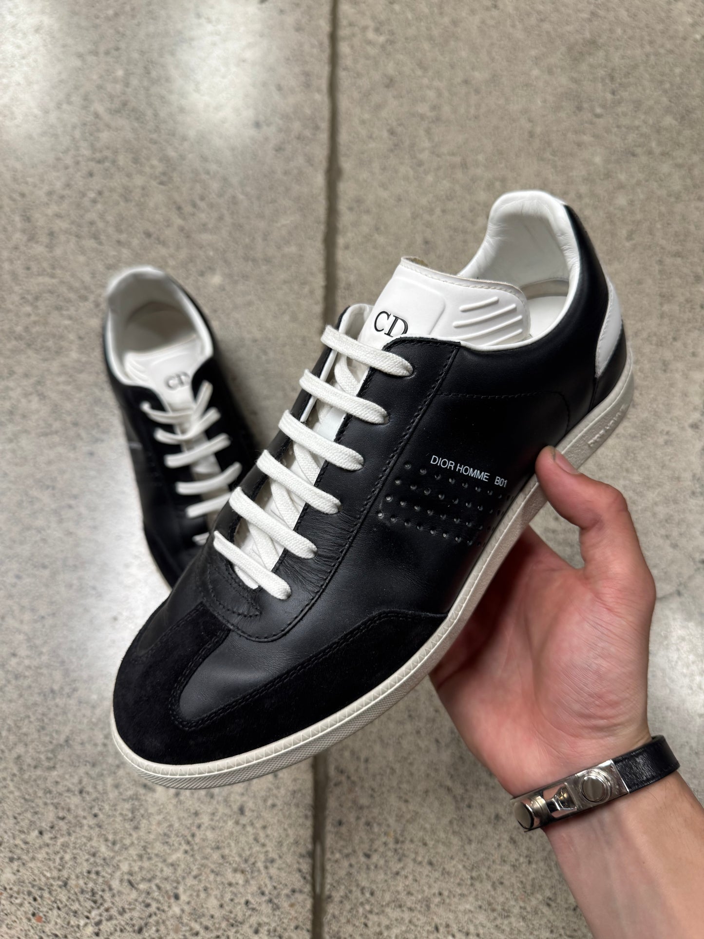 Dior Homme B01 Black/White Leather Low Top Sneakers