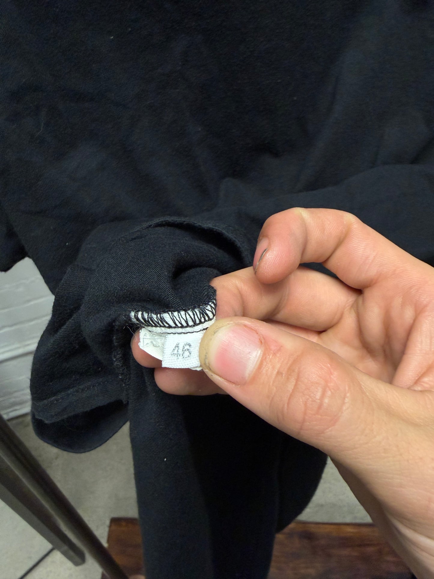 90s Alexander McQueen Cross Embroidered ‘Garden Logo’ Black T-Shirt