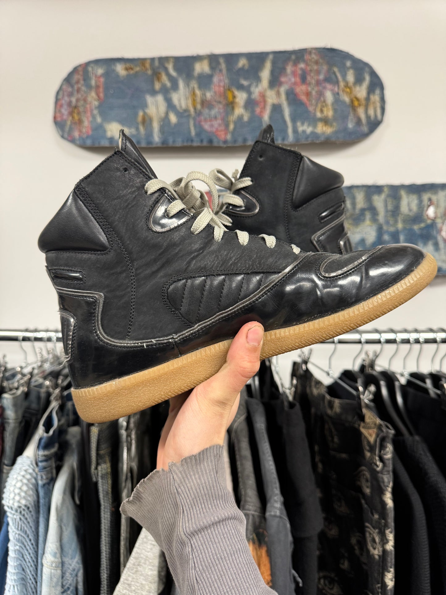 2012 Maison Margiela Patent Leather ‘G.A.T.’ High Top Sneakers