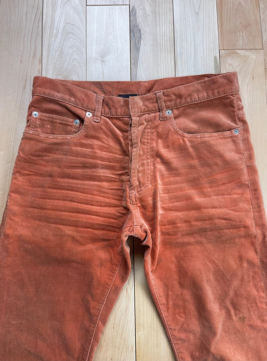 Dior Homme by Hedi Slimane Orange Corduroy Flared Pants