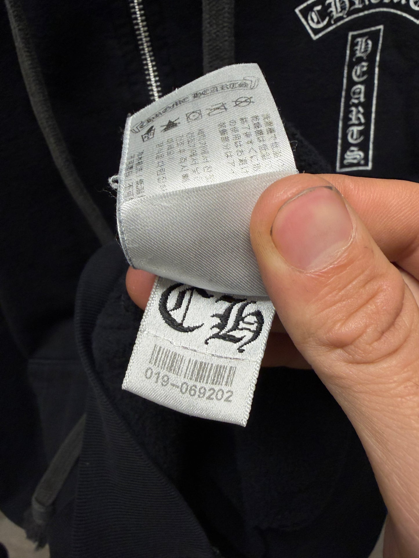 Vintage Chrome Hearts ‘T-Bar Logo’ Black Zip-Up Hoodie