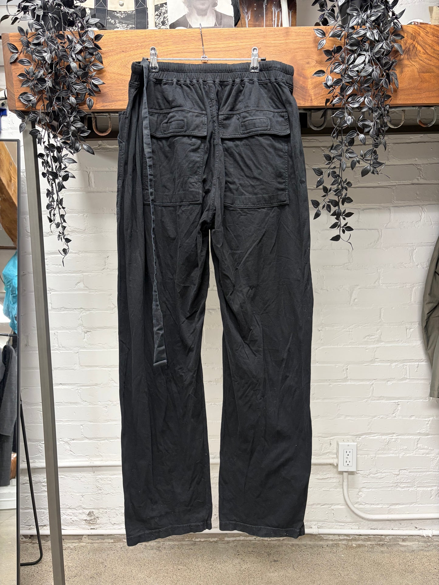 Rick Owens DRKSHDW ‘MT Lounge’ Black Wide Leg Drawstring Sweatpants