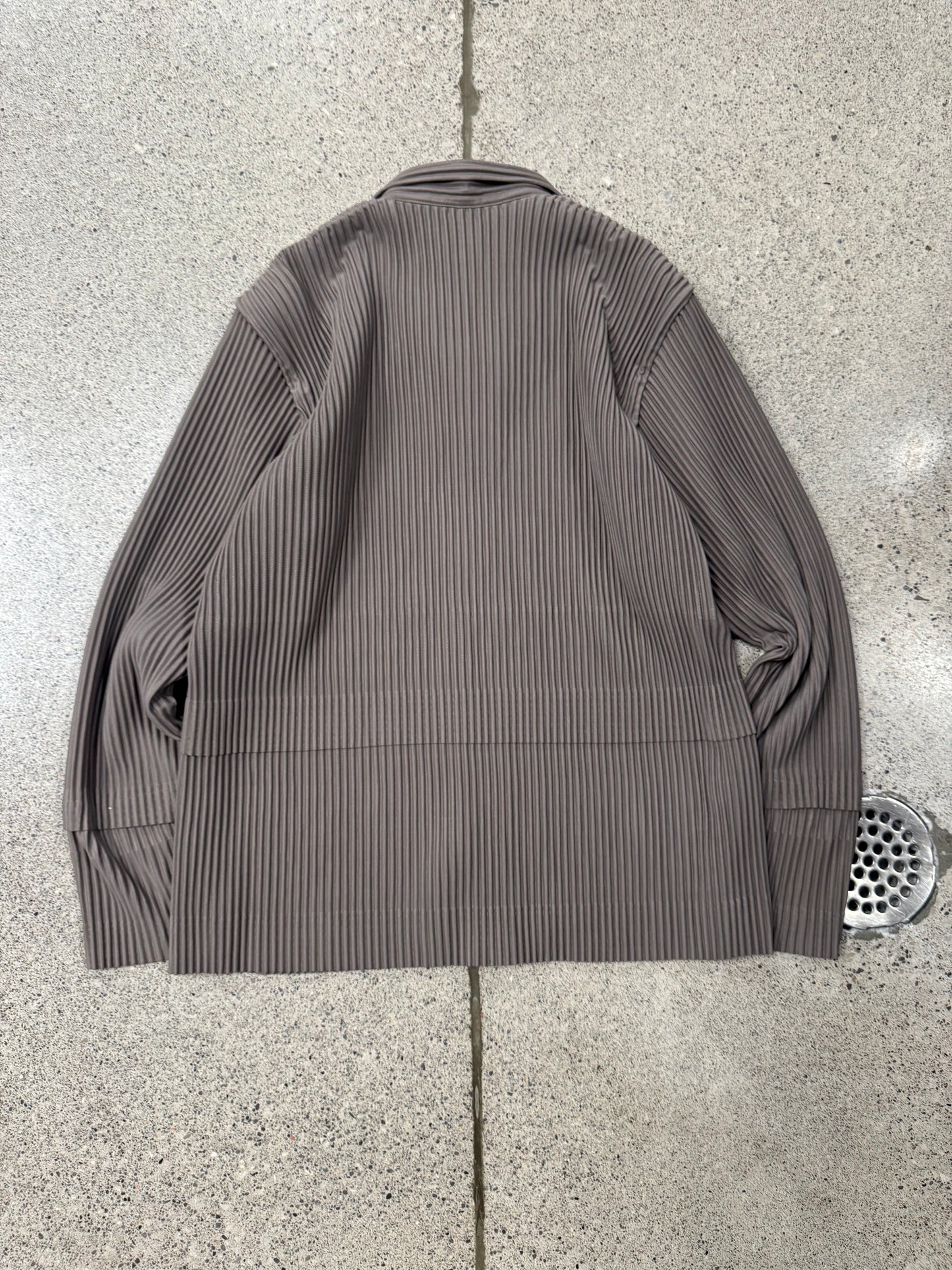 Issey Miyake Homme Plisse Pleated Brown Zip-Up Track Jacket