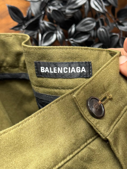 2018 Balenciaga ‘Forest Green’ Wide Leg Pants