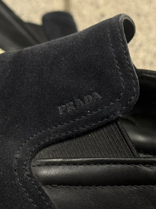 Prada Suede Slip-On Low Top Sneakers