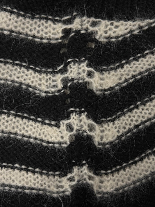 AW2015 Saint Laurent Striped Mohair Knit Sweater