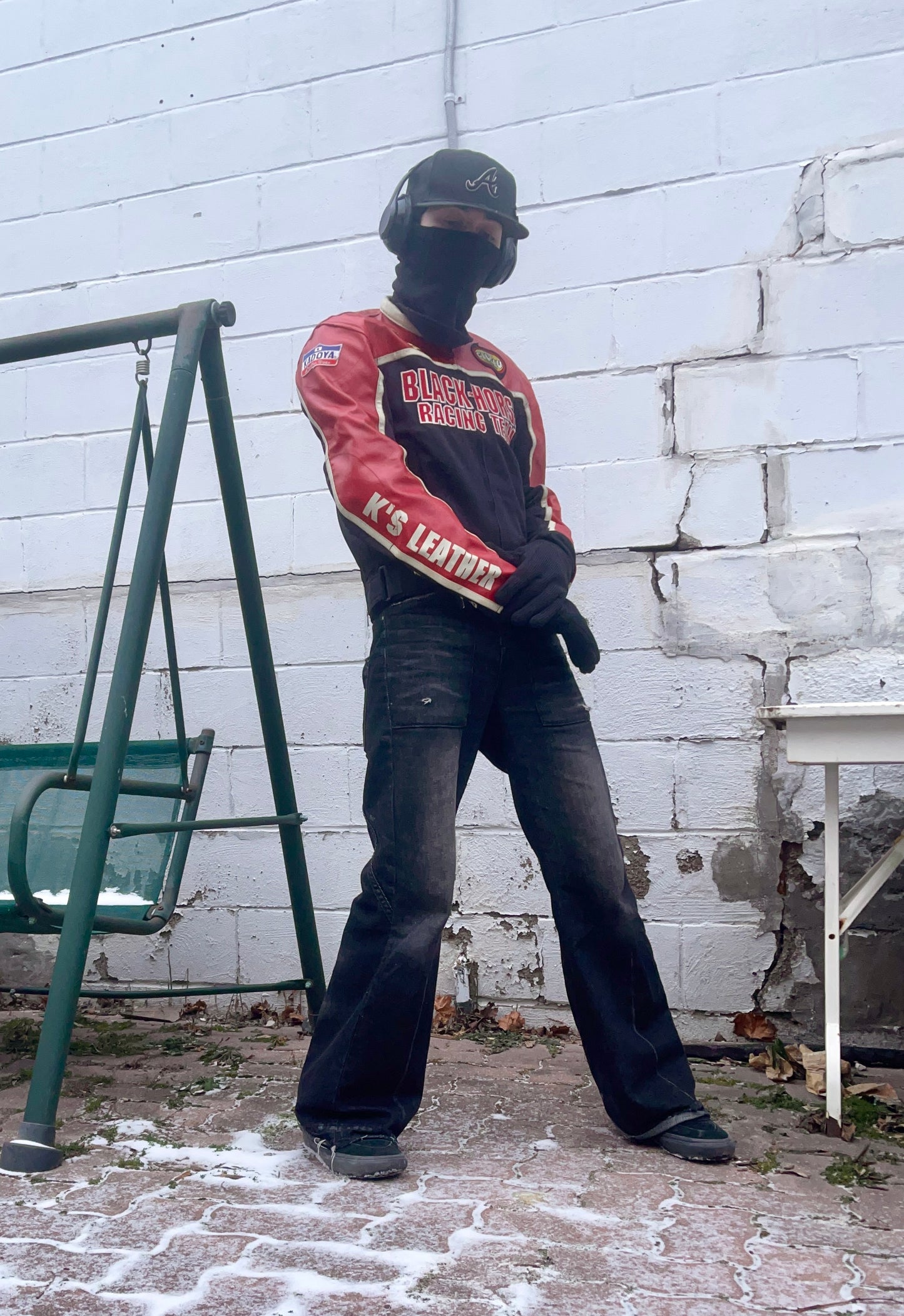 Kadoya ‘Blackhorse Racing Team’ Armored Leather Moto-Biker Jacket