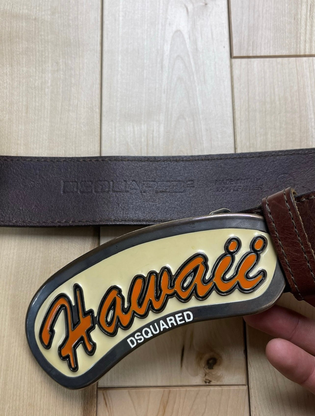 AW2005 Dsquared2 Hawaii Brown Leather Belt