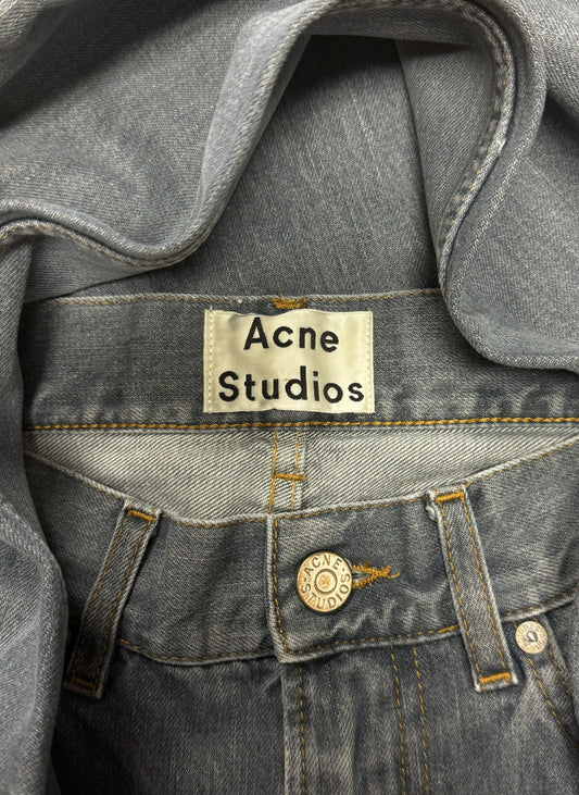 Acne Studios Washed Grey Raw Hem Denim
