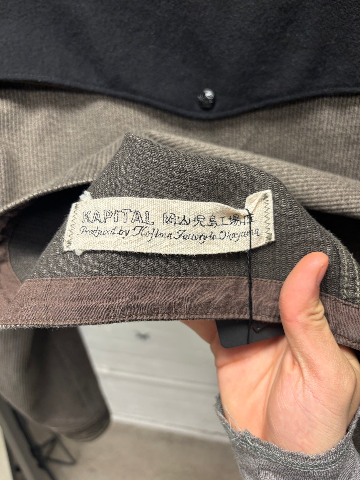 Kapital Brown Wool & Corduroy Western Button Snap Trucker Jacket