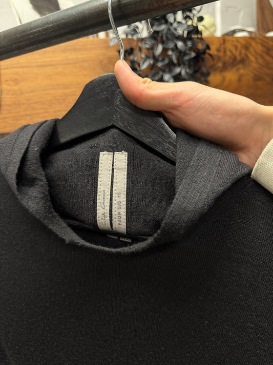 SS2015 Rick Owens ‘Faun’ Black Cashmere Hoodie