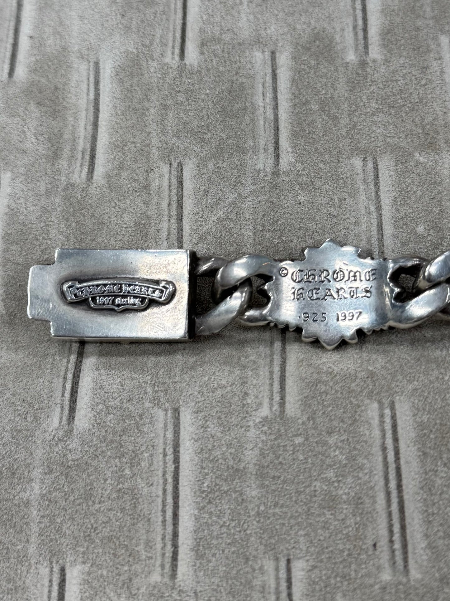 Chrome Hearts ‘Keeper Link’ Solid 925 Silver Cross Bracelet