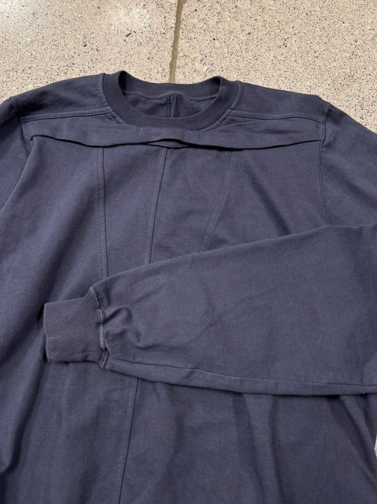 Rick Owens Geometric Panelled ‘Indigo’ Cotton Sweatshirt