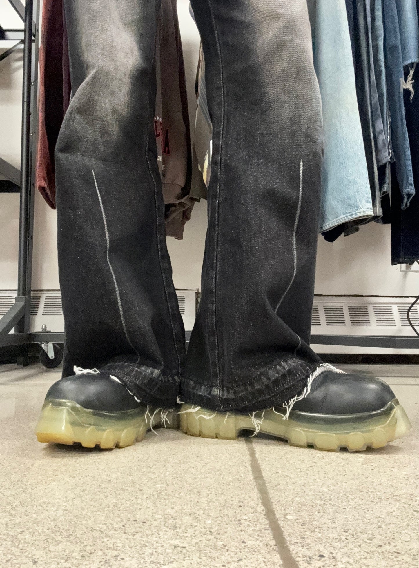 Rick Owens Beatle Bozo Tractor Sole Black Leather Boots