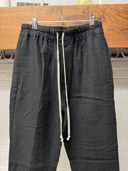 SS2022 Rick Owens ‘Fogachine’ Berlin Relaxed Black Drawstring Pants