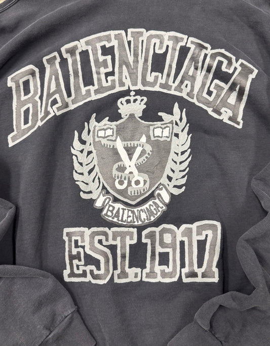 2023 Balenciaga ‘Skater’ Distressed Black Hoodie