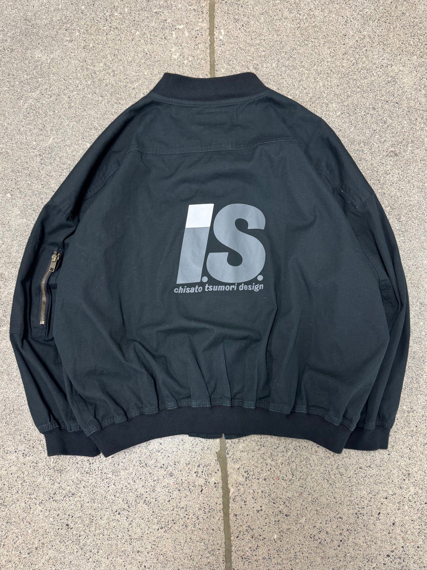 Vintage Issey Miyake ‘I.S. Sport’ Logo Black Bomber Jacket