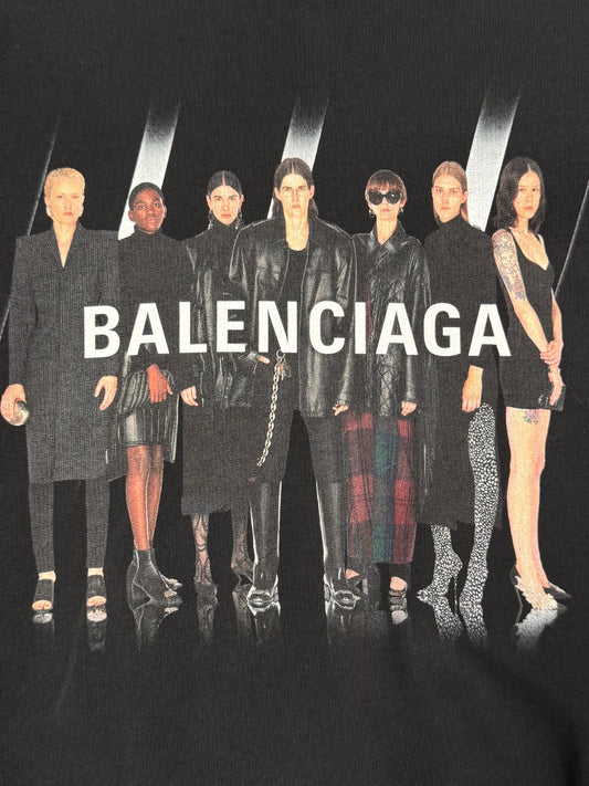 AW2020 Balenciaga ‘Models’ Black Oversized Sweatshirt