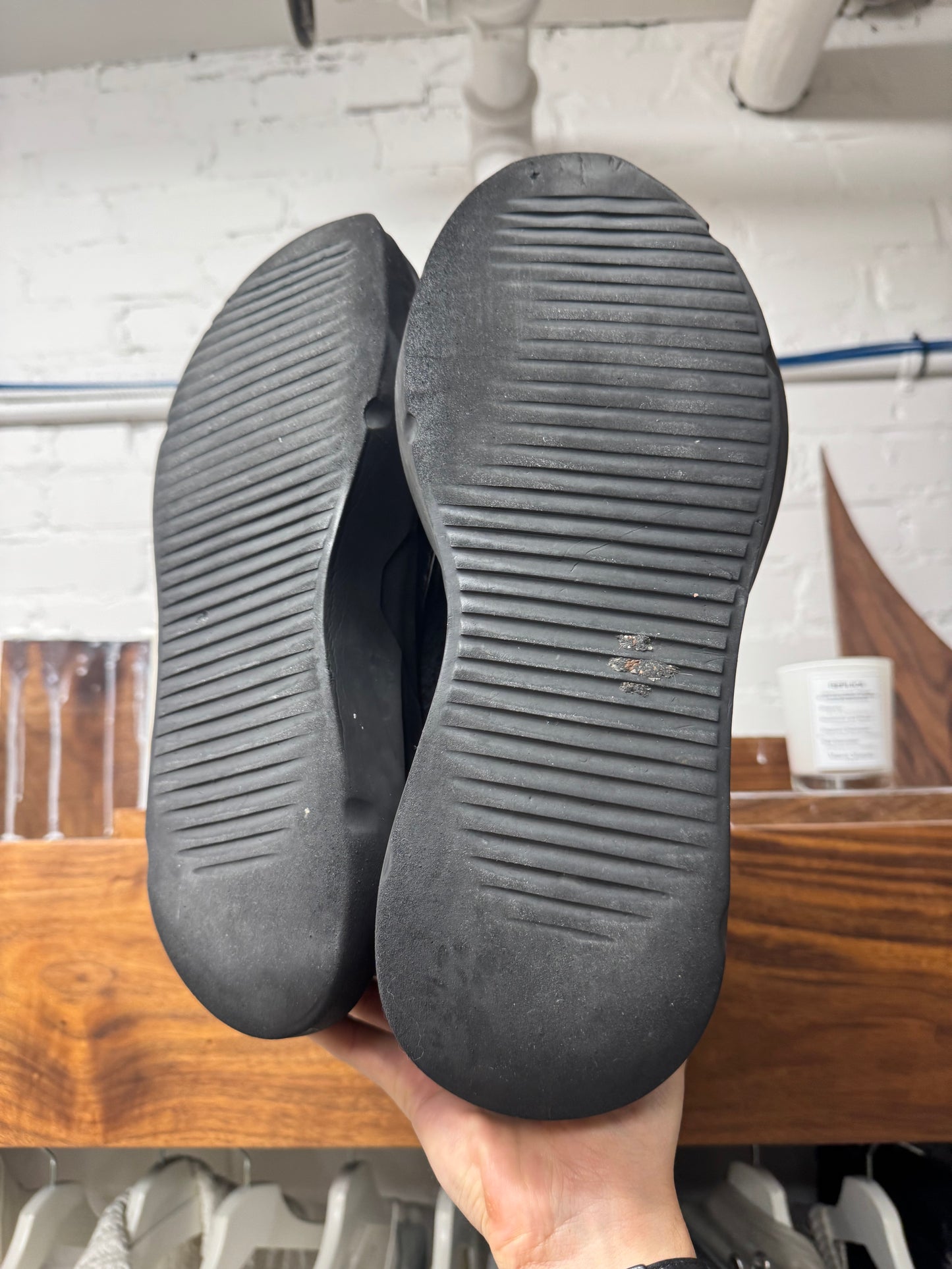 Rick Owens ‘Abstract Sole’ Black Canvas High Cut Boots