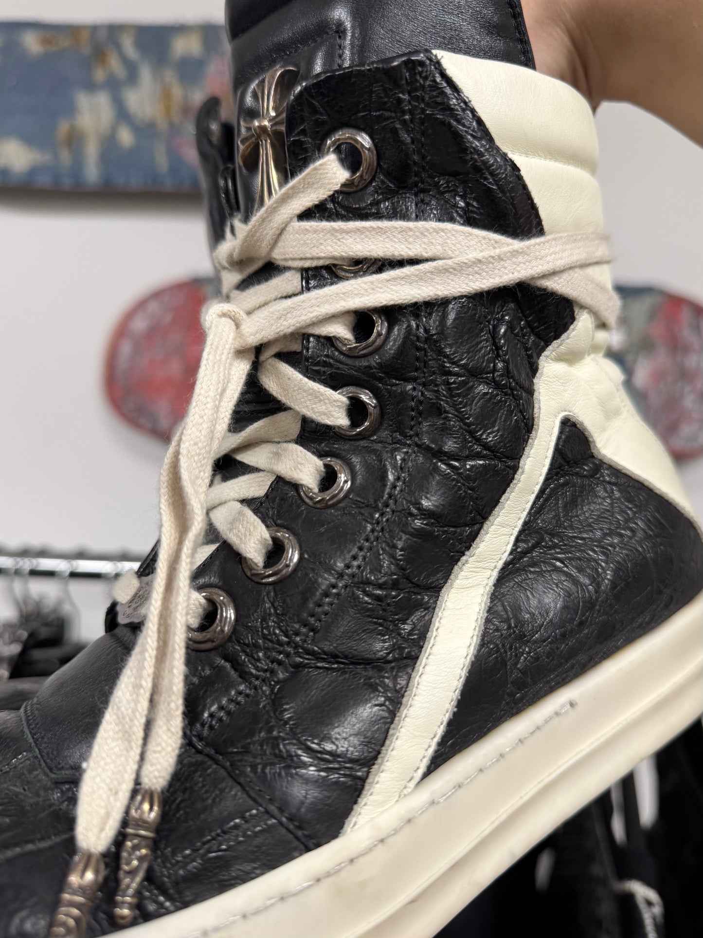 Chrome Hearts x Rick Owens Genuine Crocodile Leather Geobaskets