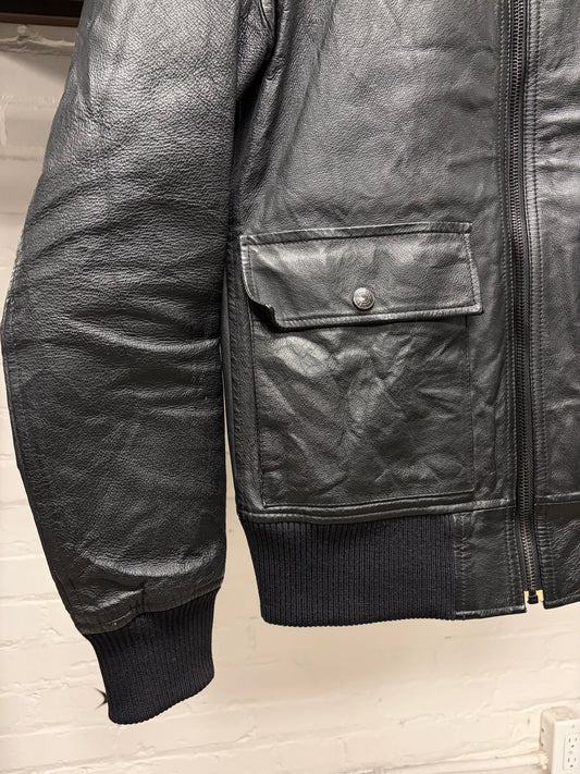 Hysteric Glamour Black Calfskin Leather Moto-Jacket