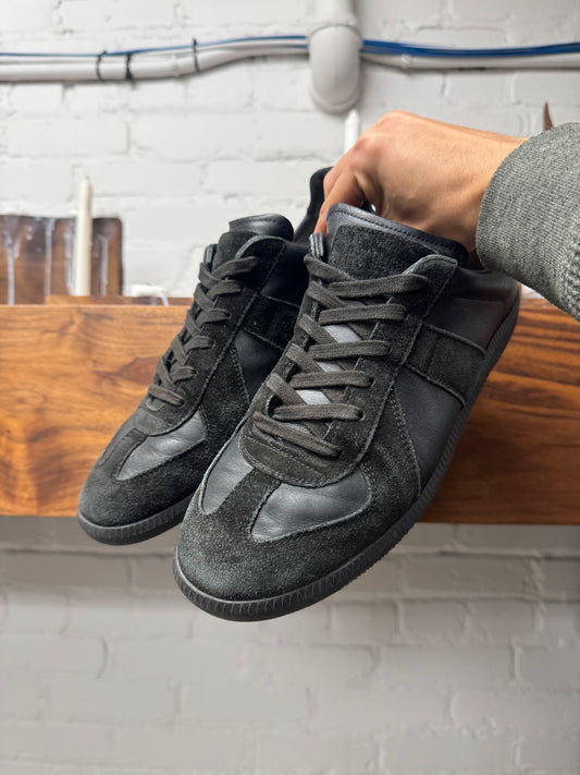 Maison Margiela Replica ‘G.A.T.’ Black Suede/Leather Low Top Sneakers