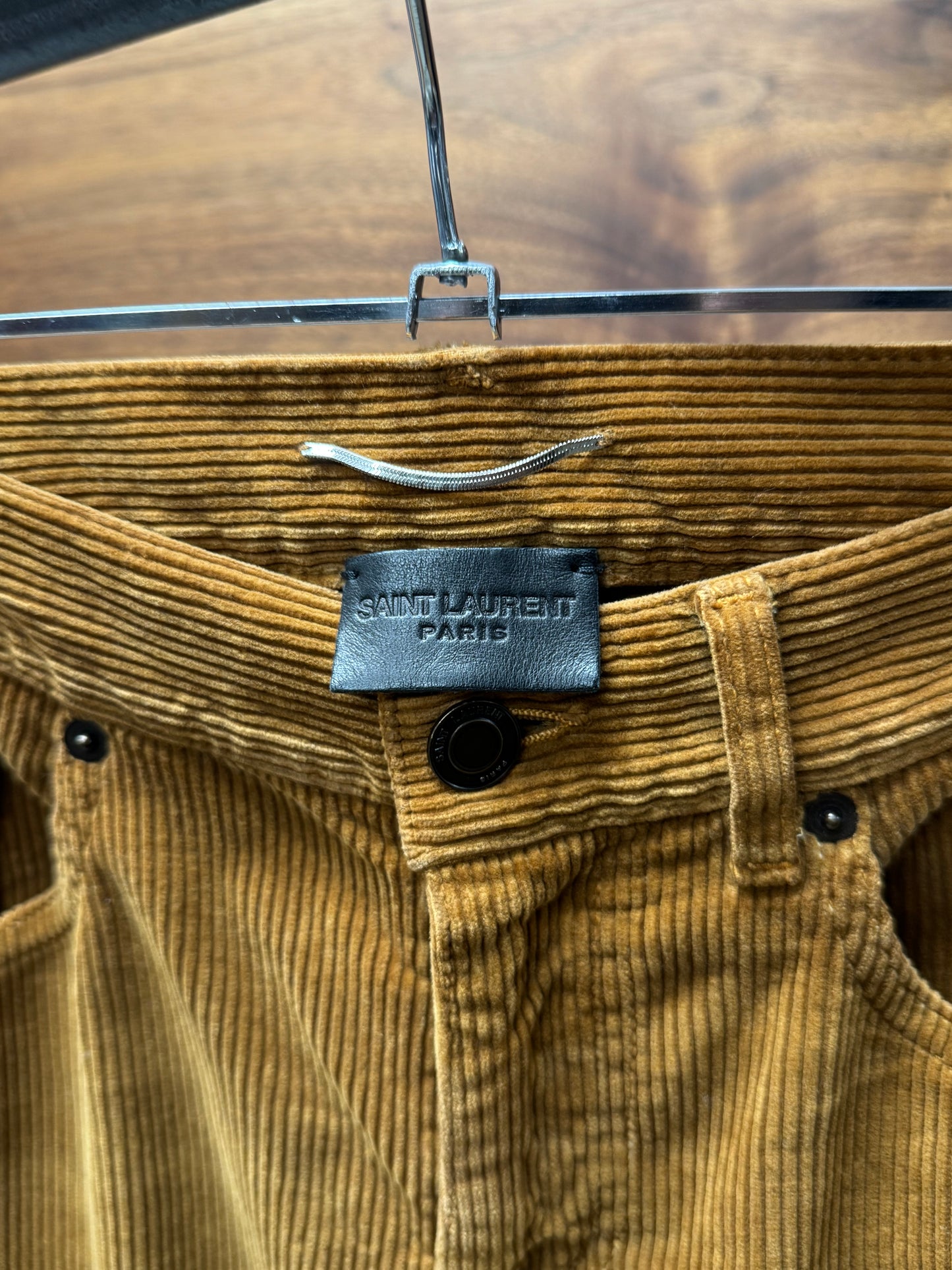 2018 Saint Laurent ‘D02’ Golden Brown Corduroy Slim Pants