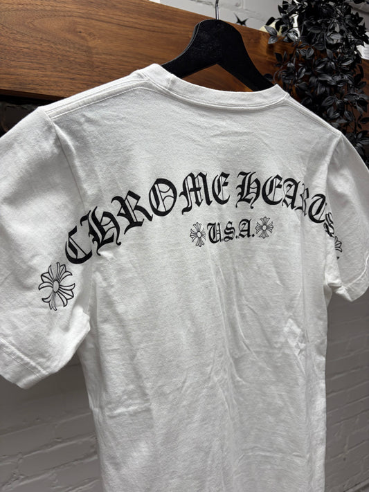Chrome Hearts White Scroll Logo T-Shirt