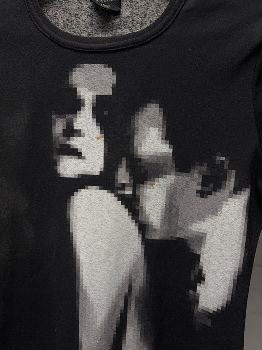 AW1994 Jean Paul Gaultier ‘Vampire’ Pixelated Black Mesh Long Sleeve Shirt