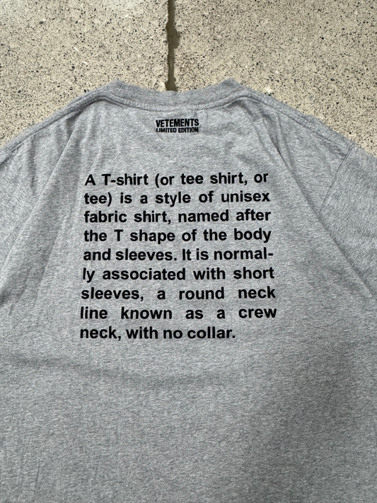 Vetements Limited Edition ‘Definition’ T-Shirt