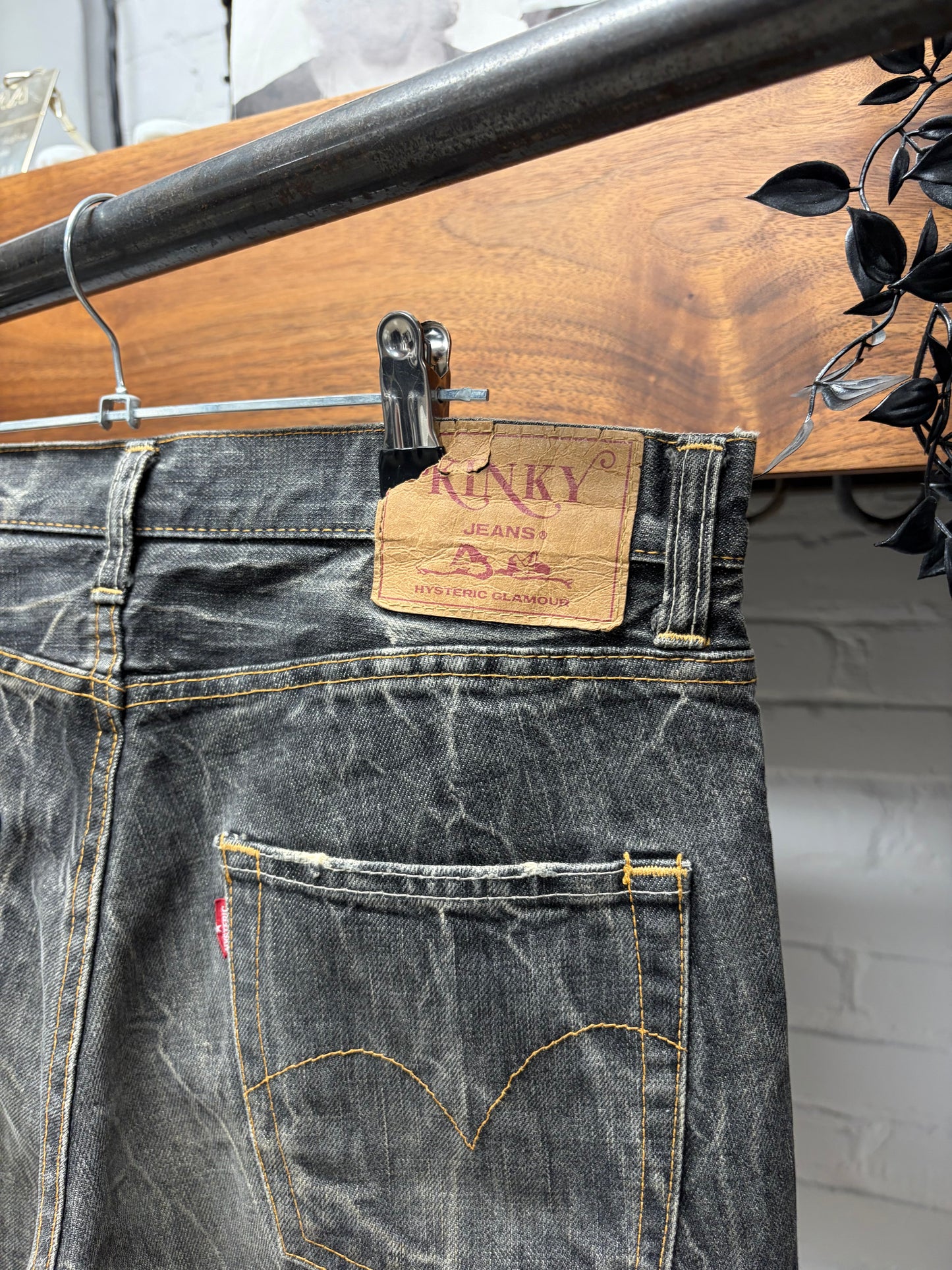 2000s Hysteric Glamour ‘Kinky’ Washed Grey Skinny Jeans