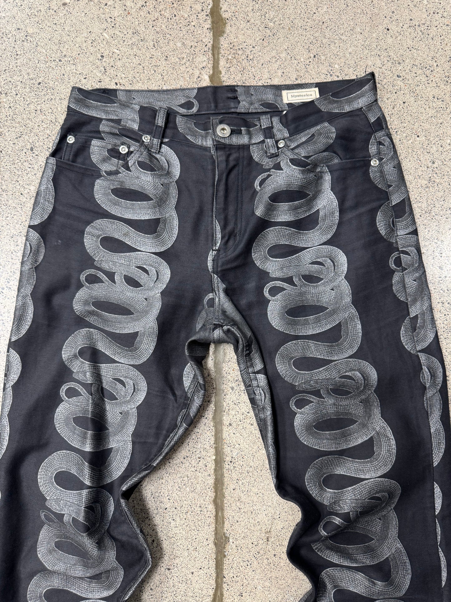 OG Hysteric Glamour Black ‘Snake’ Flared Leg Denim