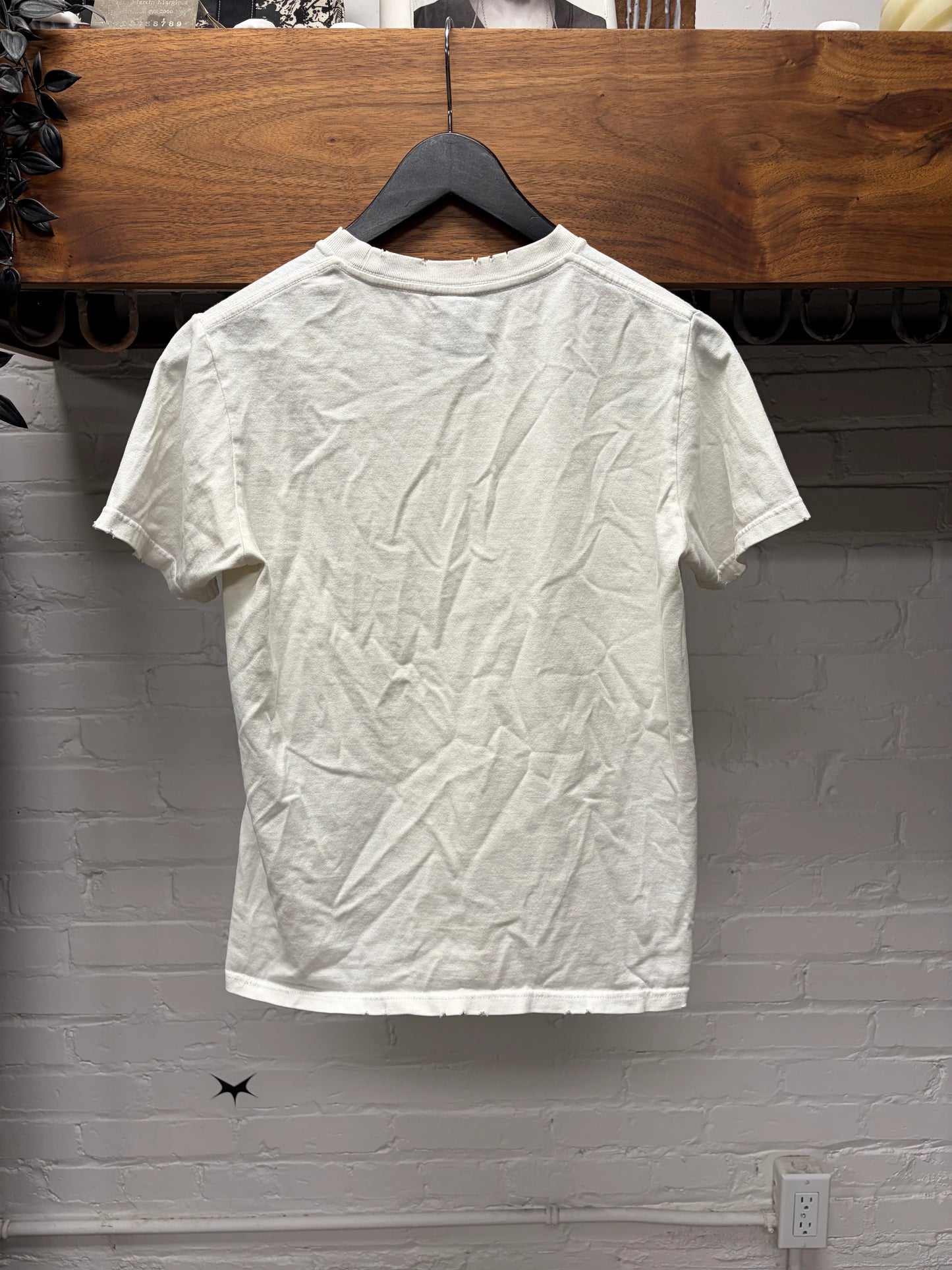 SS2004 Number (N)ine ‘Patti Smith’ Distressed White Graphic T-Shirt
