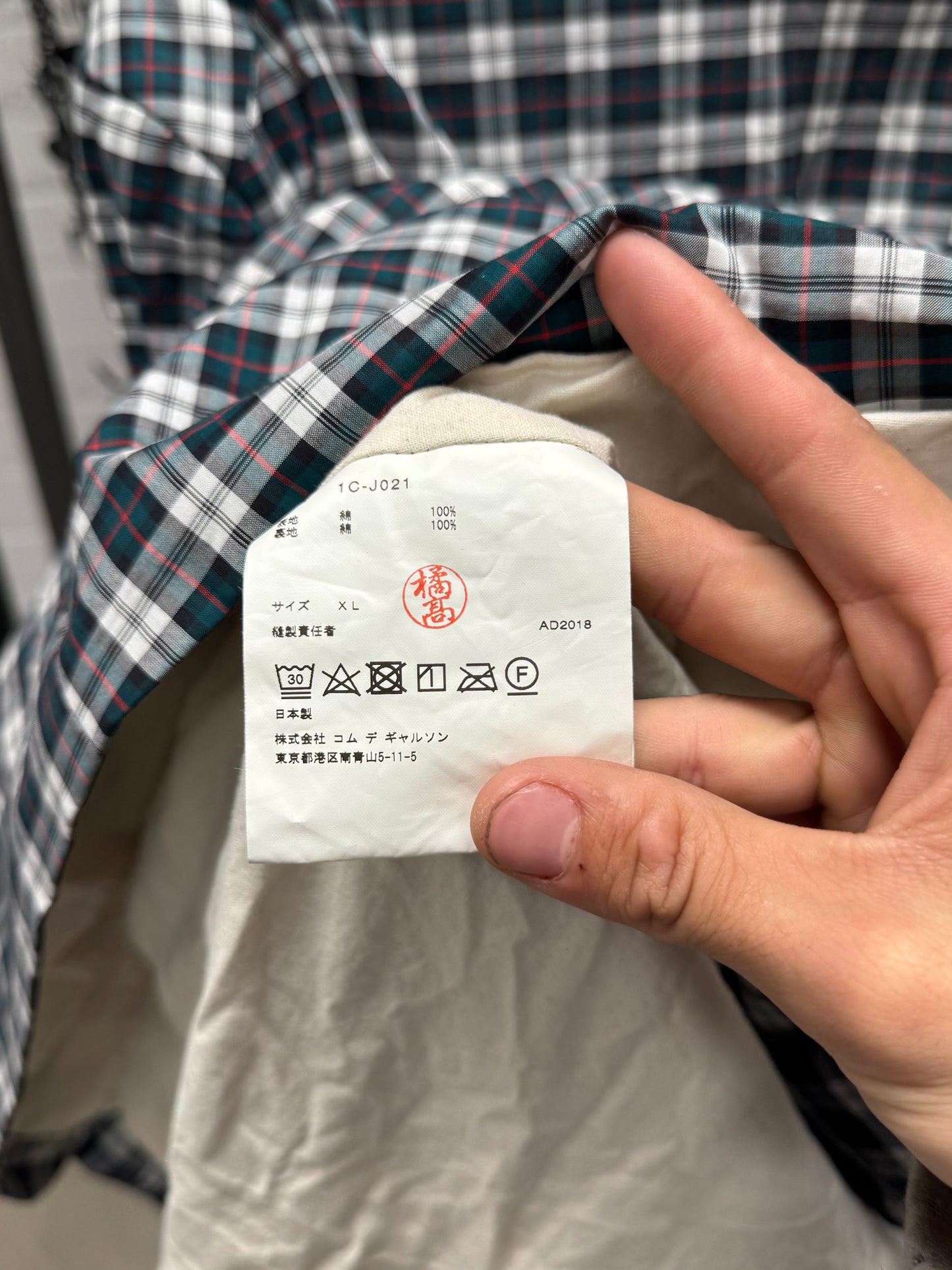 2018 Comme Des Garçons Black Plaid Blazer