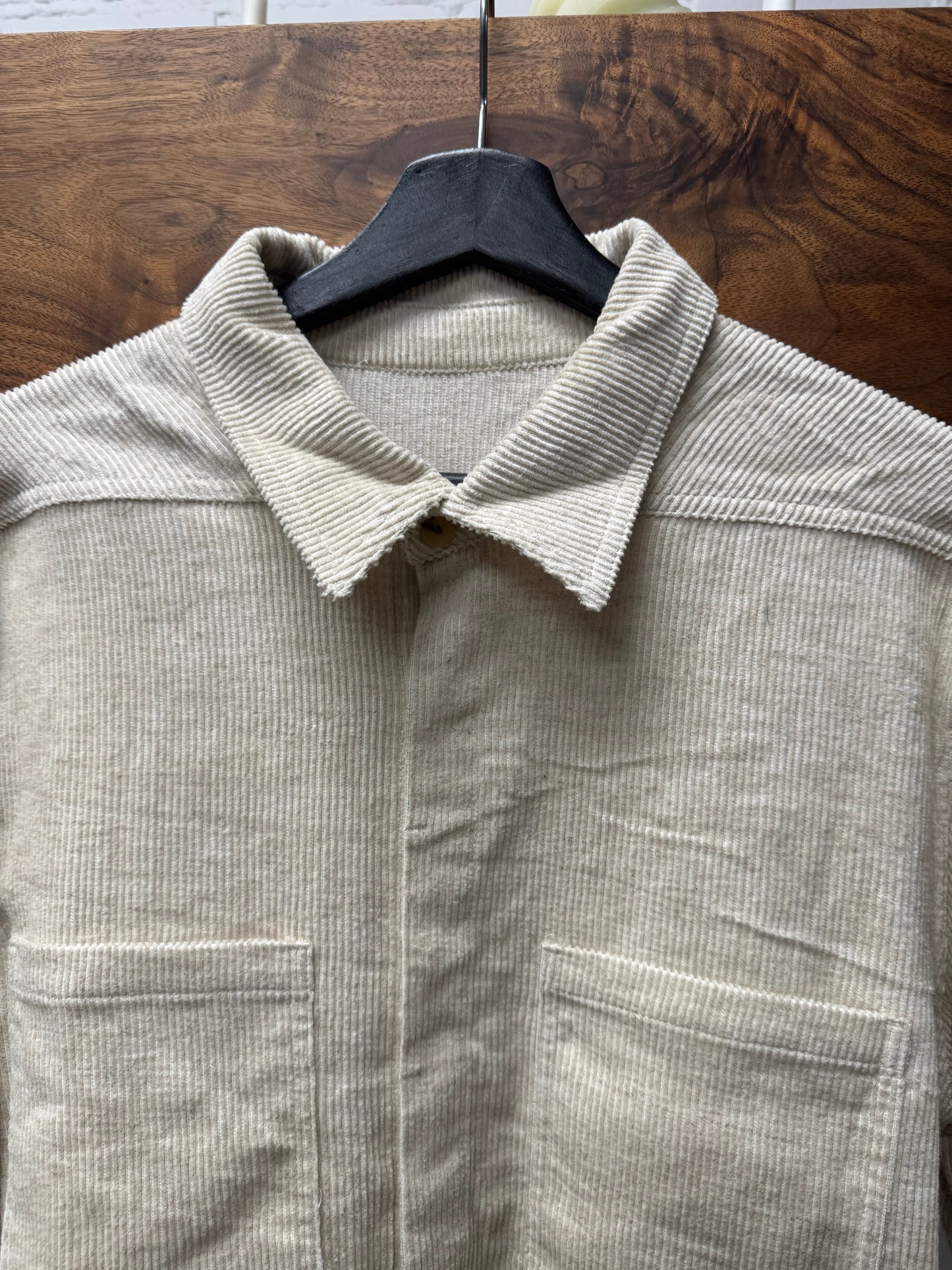 Rick Owens Mainline ‘Natural’ Tan Corduroy Work Shirt
