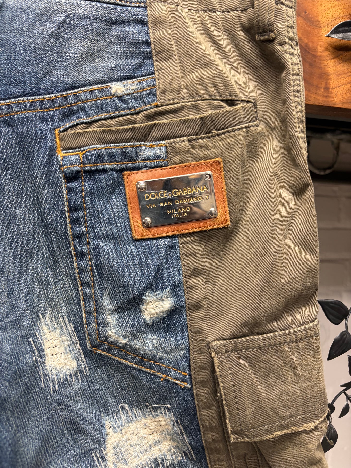 2000s Dolce & Gabbana Mainline Hybrid Denim/Cargo Pants