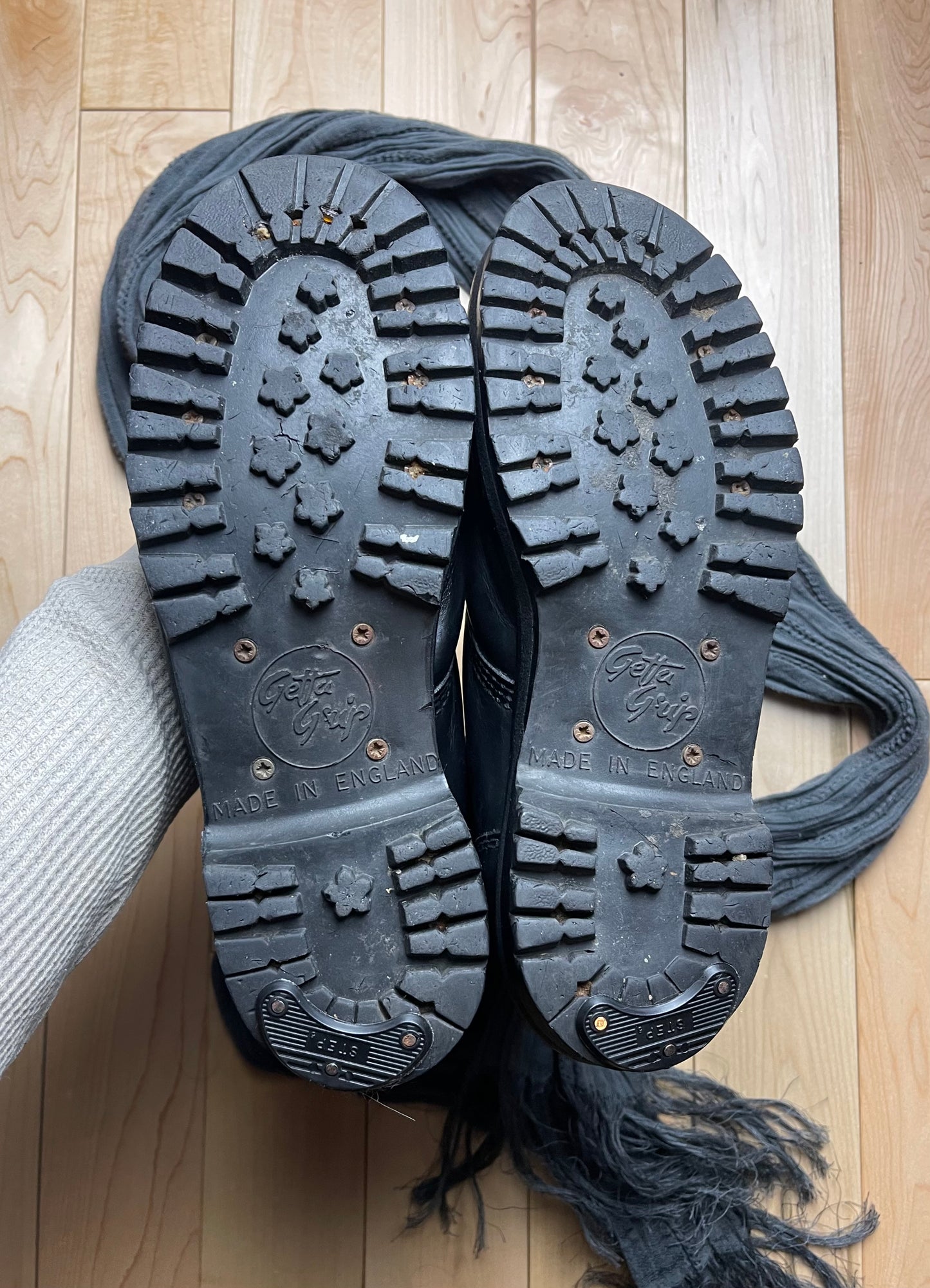 Vintage English Steel Toe Leather Combat Boots