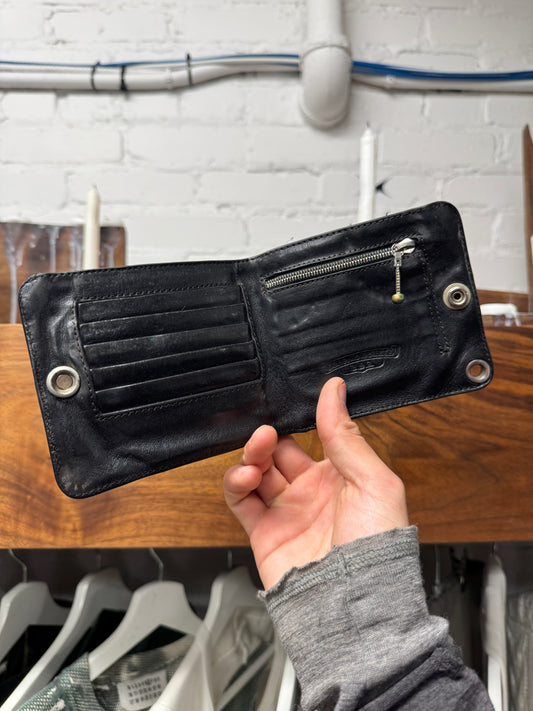 Chrome Hearts ‘1Snap’ Black Calfskin Leather ‘Cross Ball’ Bifold Wallet